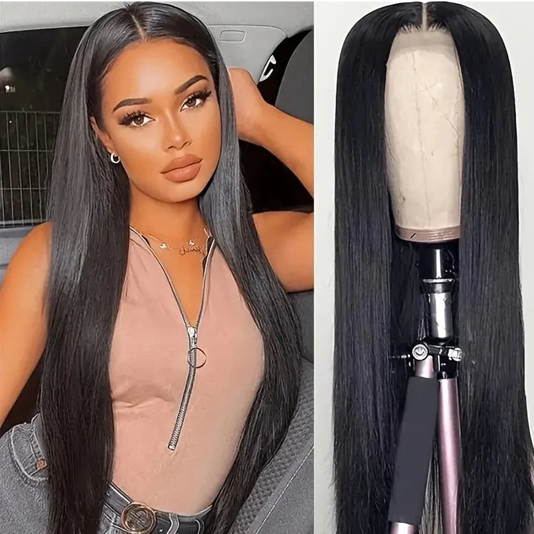 100% Virgin Brazilian Human Hair Wig for Black Women for Cut None Front Glueless 150 Density Transparent HD Comfortable