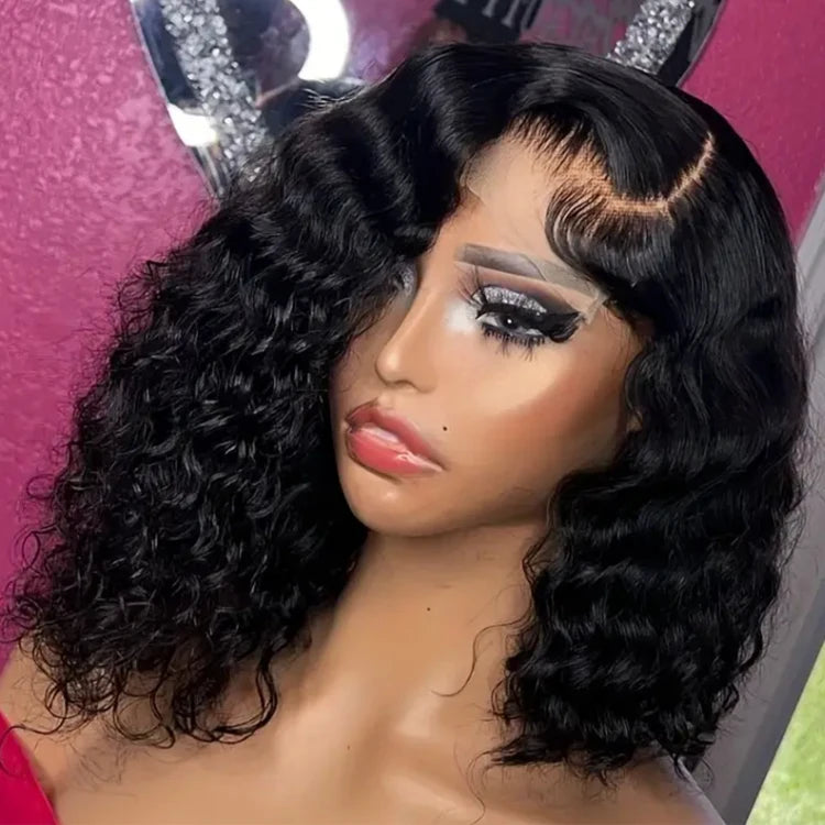 100% Virgin Brazilian Human Hair Wig for Black Women for Cut None Front Glueless 150 Density Transparent HD Comfortable