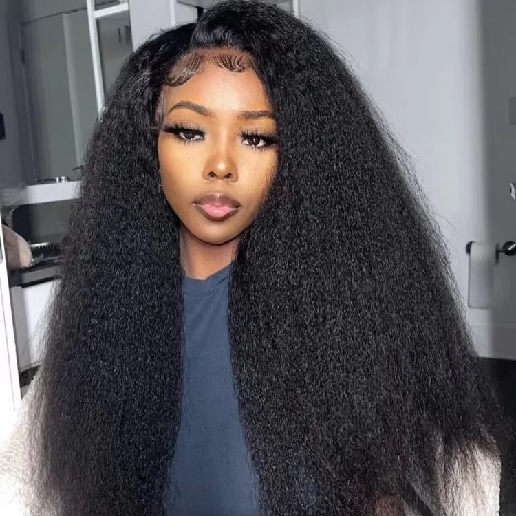 100% Virgin Brazilian Human Hair Wig for Black Women for Cut None Front Glueless 150 Density Transparent HD Comfortable
