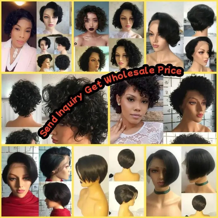 100% Virgin Brazilian Human Hair Wig for Black Women for Cut None Front Glueless 150 Density Transparent HD Comfortable