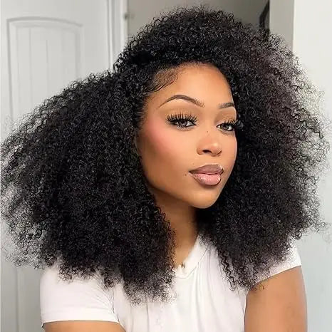 100% Virgin Brazilian Human Hair Wig for Black Women for Cut None Front Glueless 150 Density Transparent HD Comfortable