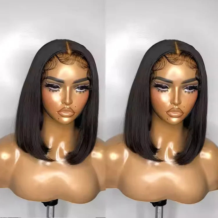 100% Virgin Brazilian Human Hair Wig for Black Women for Cut None Front Glueless 150 Density Transparent HD Comfortable