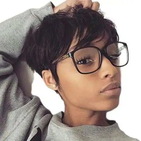 100% Virgin Brazilian Human Hair Wig for Black Women for Cut None Front Glueless 150 Density Transparent HD Comfortable