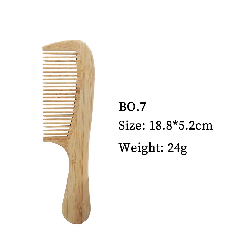 1 natural bamboo and wood comb, smooth hair, anti-static scalp massage bamboo and wood comb, hairstyle comb