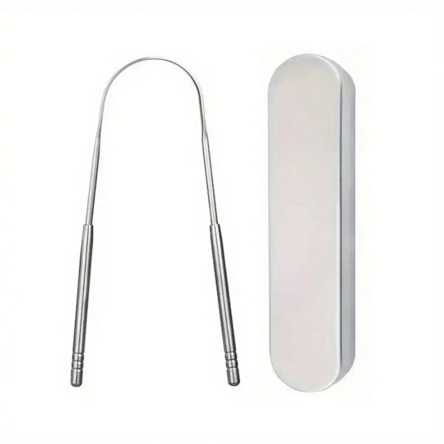1/2/3/4pc Tongue scraper iron box set,U-Shaped Stainless Steel Tongue Scraper,reduces bad breath, stainless steel tongue cleaner