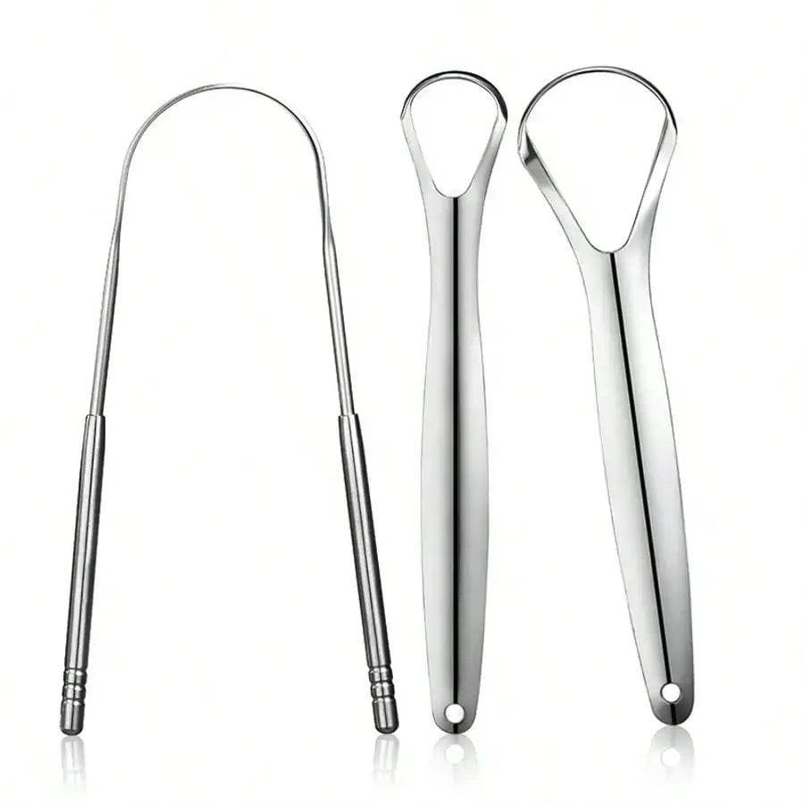 1/2/3/4pc Tongue scraper iron box set,U-Shaped Stainless Steel Tongue Scraper,reduces bad breath, stainless steel tongue cleaner