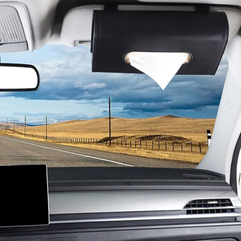 1 Pcs Car Tissue Box Towel Sets Car Sun Visor Tissue Box Holder Auto Interior Storage Decoration