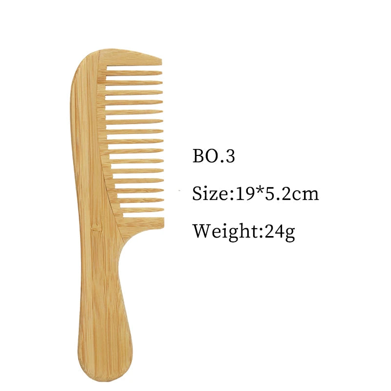 1 natural bamboo and wood comb, smooth hair, anti-static scalp massage bamboo and wood comb, hairstyle comb